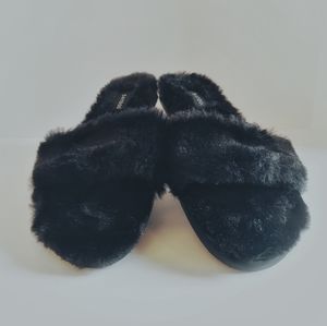 Bamboo Faux Fur Slides